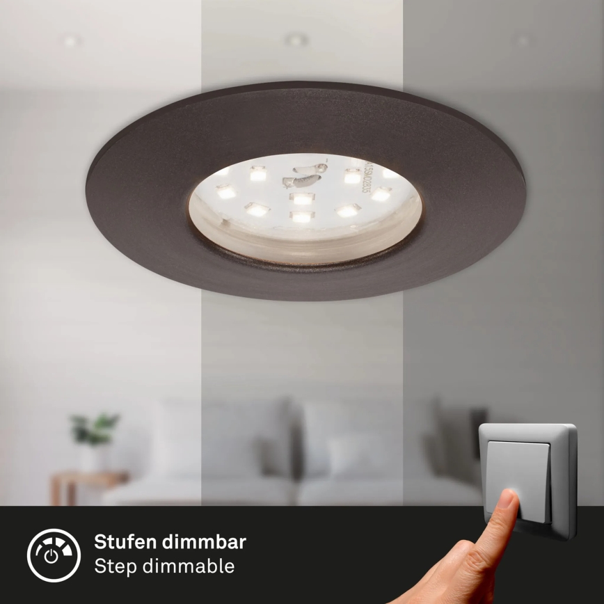 Briloner 7295-031 - SET 3x Luce da incasso LED da bagno dimmerabile ATTACH LED/6,5W/230V IP44