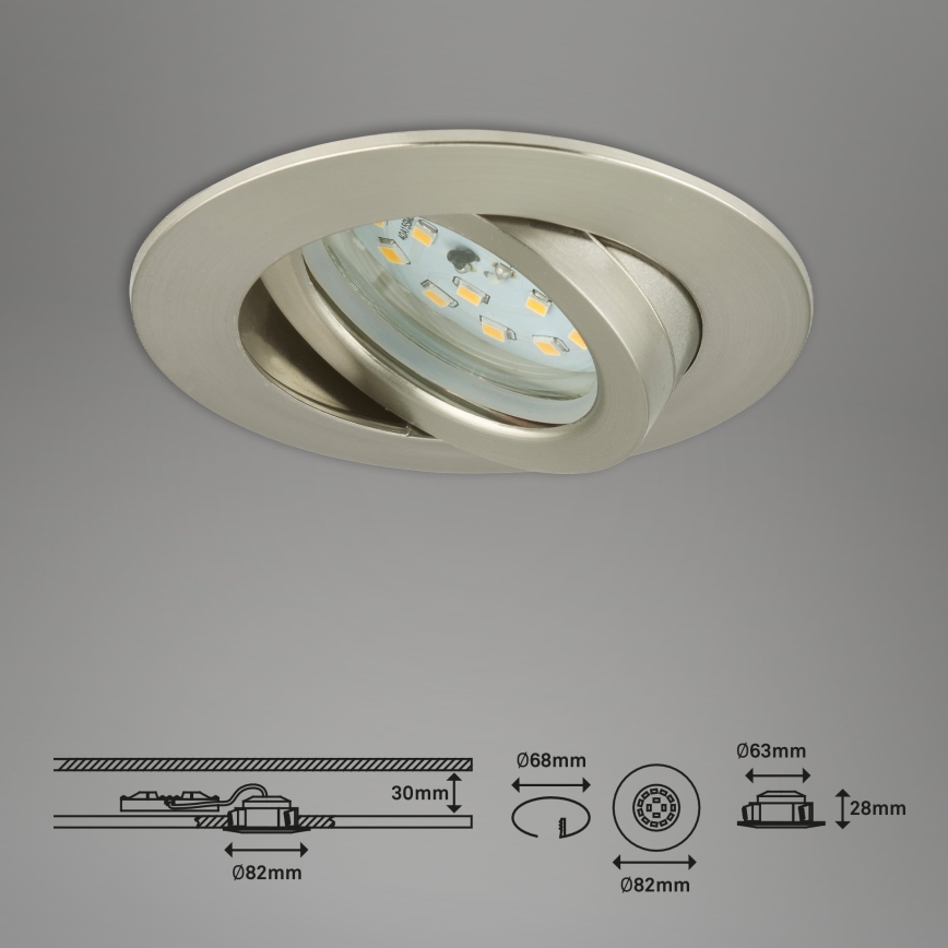 Briloner 7296-012 - Luce da incasso LED da bagno dimmerabile ATTACH LED/6,5W/230V IP23 cromo opaco
