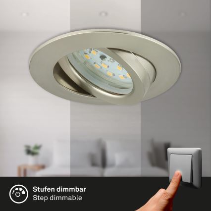 Briloner 7296-012 - Spot encastrable de salle de bain à intensité variable ATTACH LED/6,5W/230V IP23 chrome mat