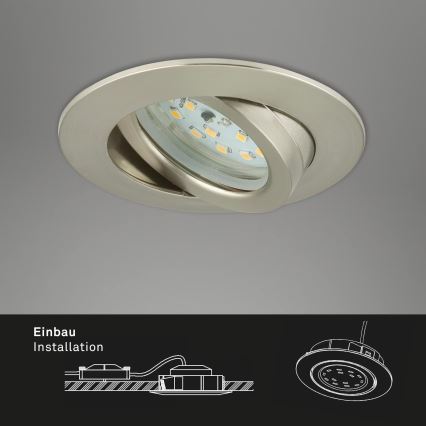 Briloner 7296-012 - Spot encastrable de salle de bain à intensité variable ATTACH LED/6,5W/230V IP23 chrome mat