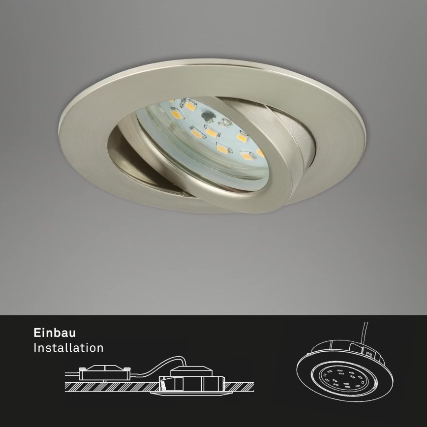 Briloner 7296-012 - Spot encastrable de salle de bain à intensité variable ATTACH LED/6,5W/230V IP23 chrome mat