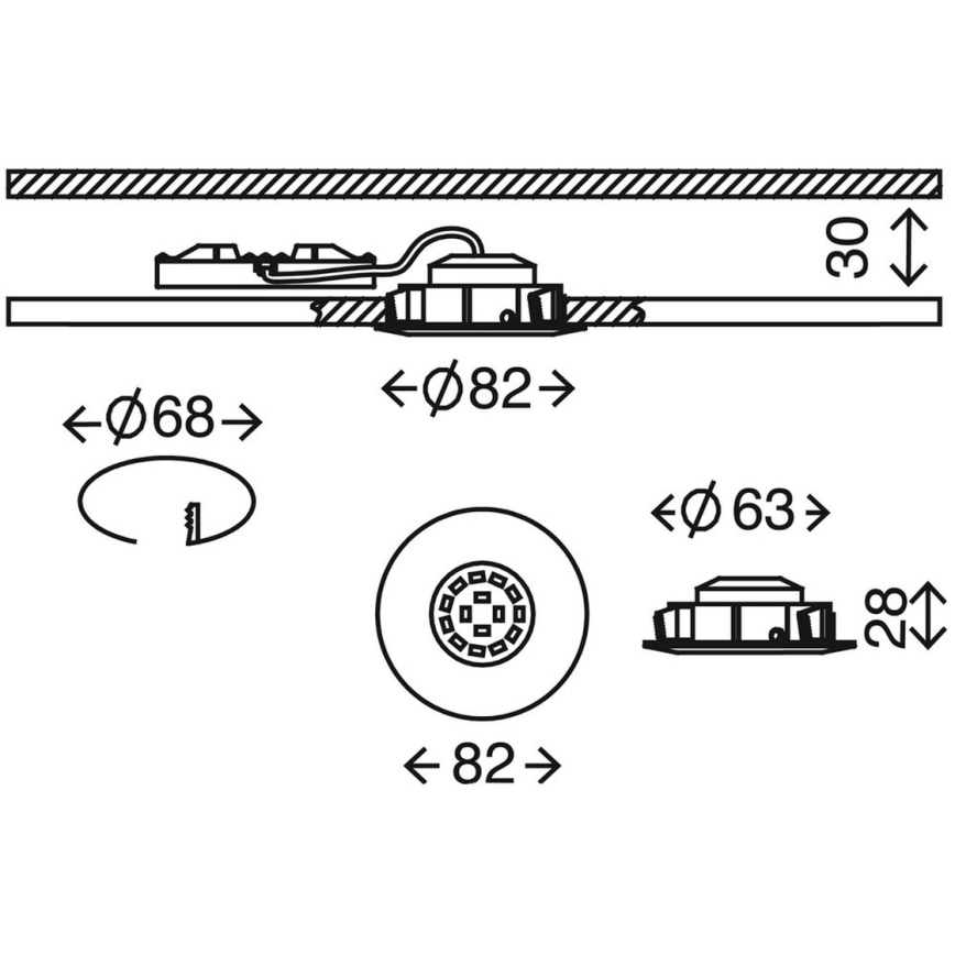 Briloner 7296-012 - Spot encastrable de salle de bain à intensité variable ATTACH LED/6,5W/230V IP23 chrome mat