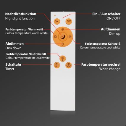 Briloner 7302-016 - Dimmbare LED-Deckenleuchte STARRY SKY LED/23W/230V 3000-6000K + Fernbedienung