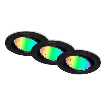 Briloner 7373-035 - LOT 3x Spot encastrable RGB à intensité variable LED/4,9W/230V Wi-Fi Tuya + Télécommande