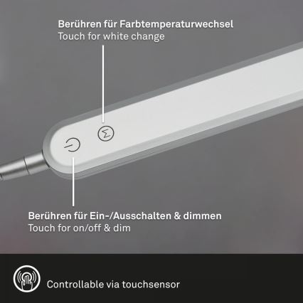 Briloner 7389-014 - Lampe de table tactile flexible à intensité variable SERVO LED/8W/230V 3000/4000/6500K