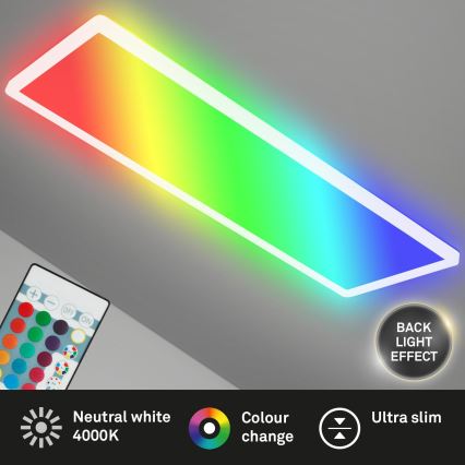 Briloner 7404-016 - Panneau LED RGBW dimmable à montage en surface/22W/230V 4000K + télécommande