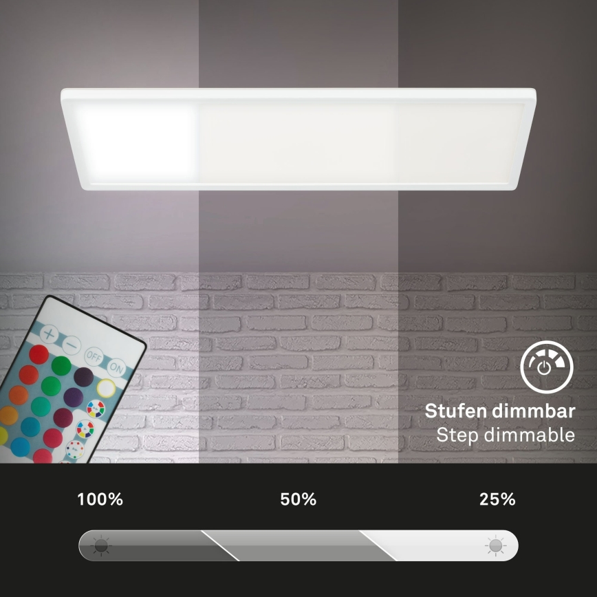 Briloner 7404-016 - Panneau LED RGBW dimmable à montage en surface/22W/230V 4000K + télécommande
