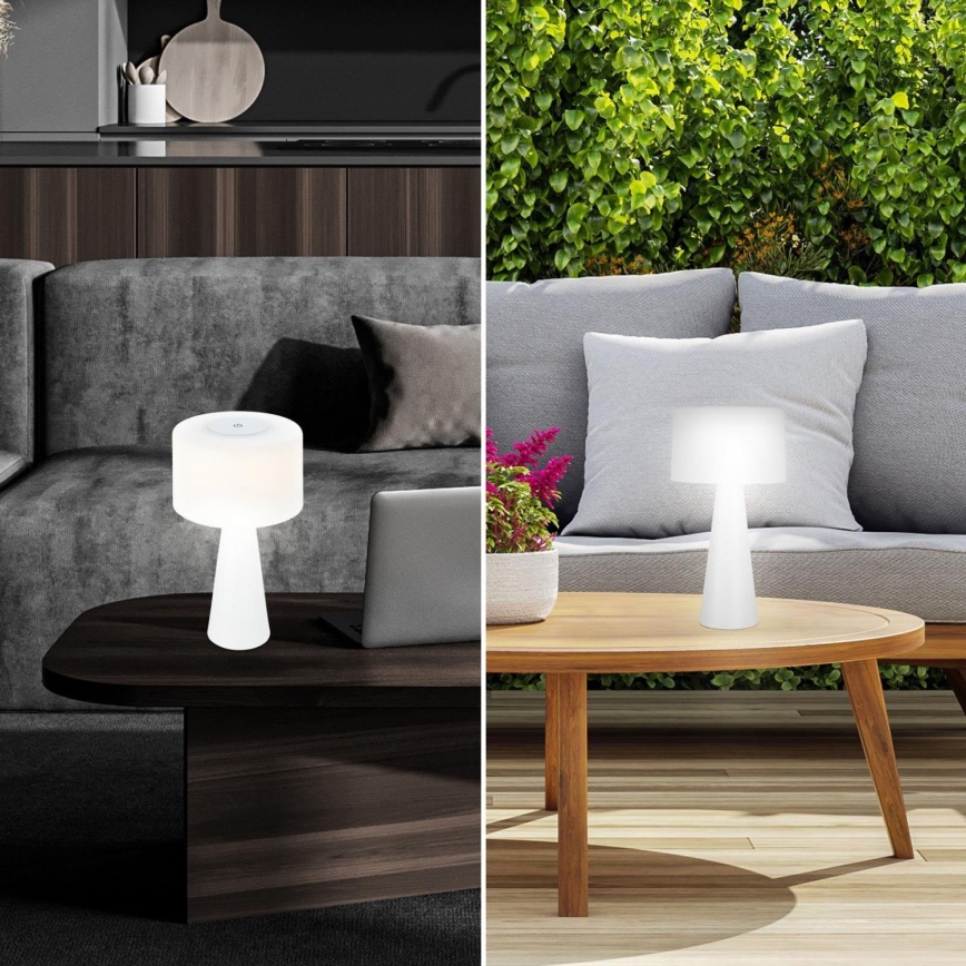 Briloner 7420016 - Lampe de table tactile d'extérieur rechargeable et à intensité variable LED/4W/5V IP44 3000K blanc