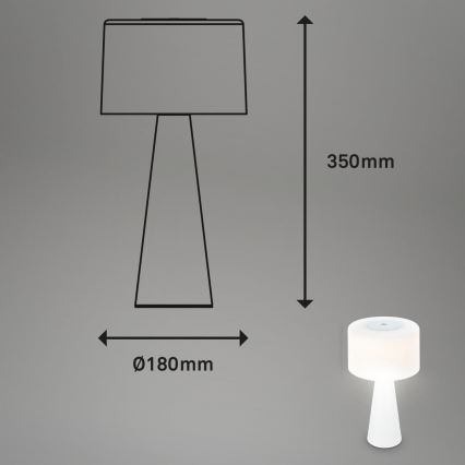 Briloner 7420016 - Lampe de table tactile d'extérieur rechargeable et à intensité variable LED/4W/5V IP44 3000K blanc