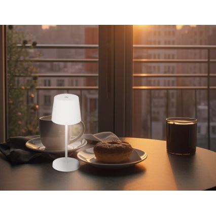Briloner 7423016 - LED dimmbare wiederaufladbare Außen-Tischlampe LED/2,6W/5V 2000mAh IP44 weiß