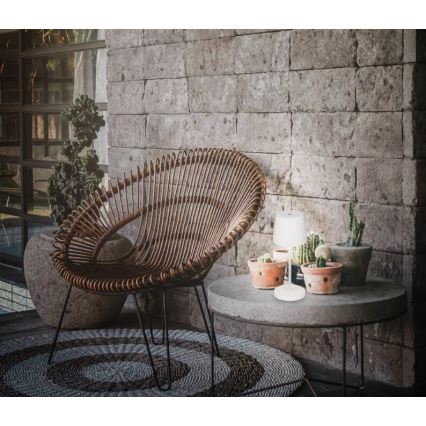 Briloner 7423016 - LED dimmbare wiederaufladbare Außen-Tischlampe LED/2,6W/5V 2000mAh IP44 weiß