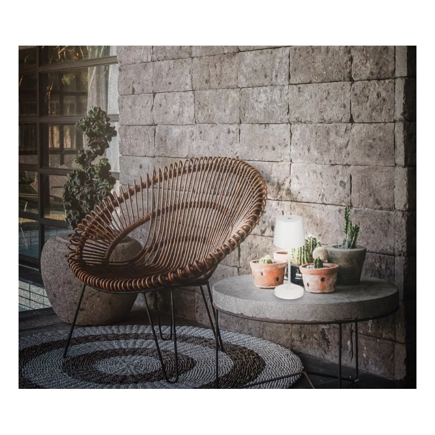 Briloner 7423016 - LED dimmbare wiederaufladbare Außen-Tischlampe LED/2,6W/5V 2000mAh IP44 weiß