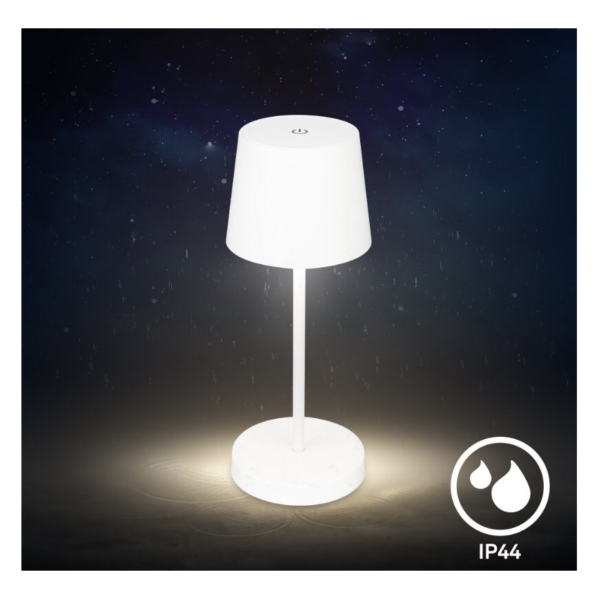 Briloner 7423016 - LED dimmbare wiederaufladbare Außen-Tischlampe LED/2,6W/5V 2000mAh IP44 weiß