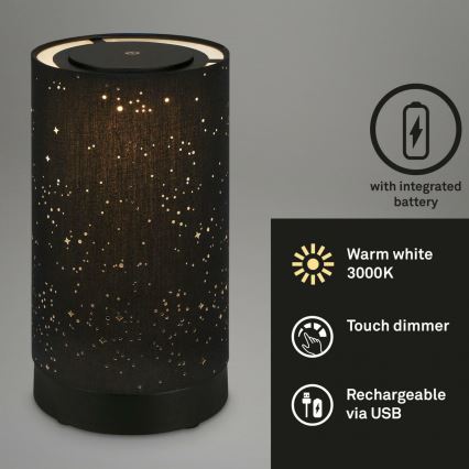 Briloner 7449-015-Lampe à intensité variable extérieure STARRY SKY LED/3W/5V IP44 noir