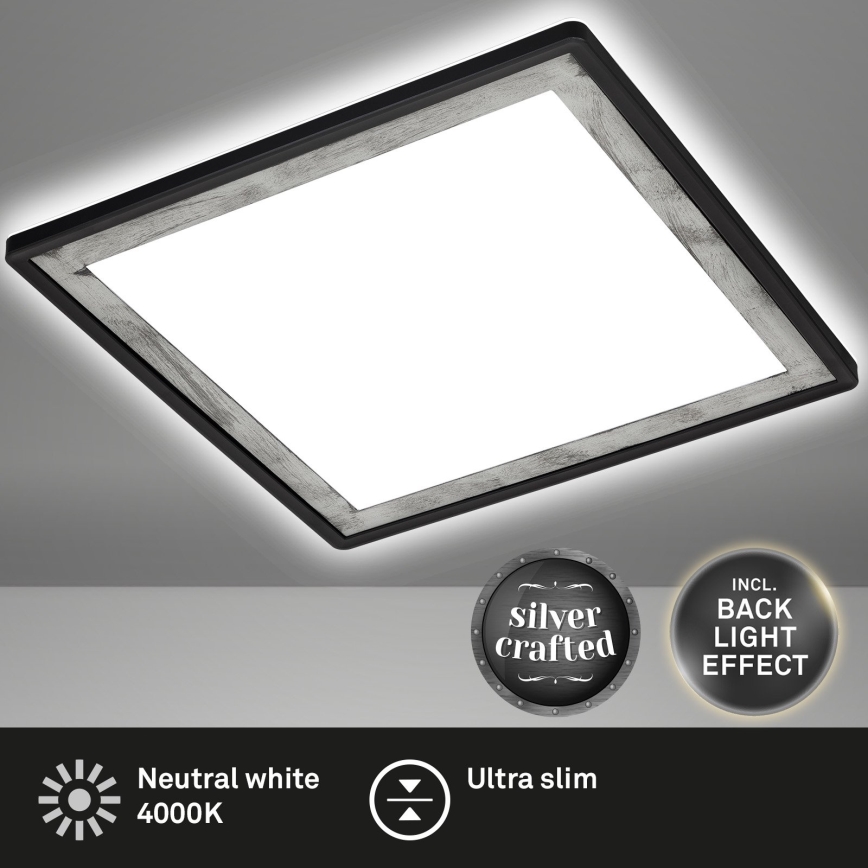 Briloner 7457-414 - LED Deckenleuchte SLIM LED/18W/230V 4000K 29x29 cm schwarz