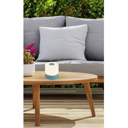 Briloner 7461010 - Dimmbare, aufladbare LED-Outdoor-Tischleuchte LED/2W/5V IP44 blau