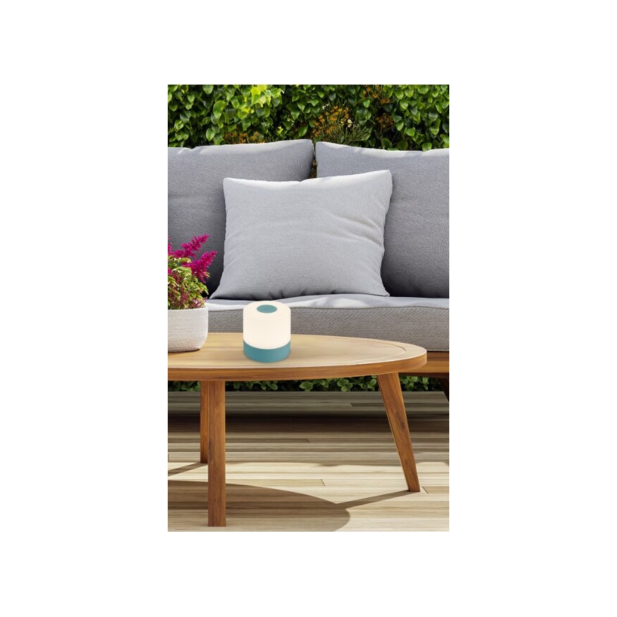 Briloner 7461010 - Lampe de table d'extérieur à intensité variable rechargeable LED/2W/5V IP44 1200 mAh bleu