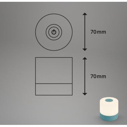 Briloner 7461010 - Lampe de table d'extérieur à intensité variable rechargeable LED/2W/5V IP44 1200 mAh bleu