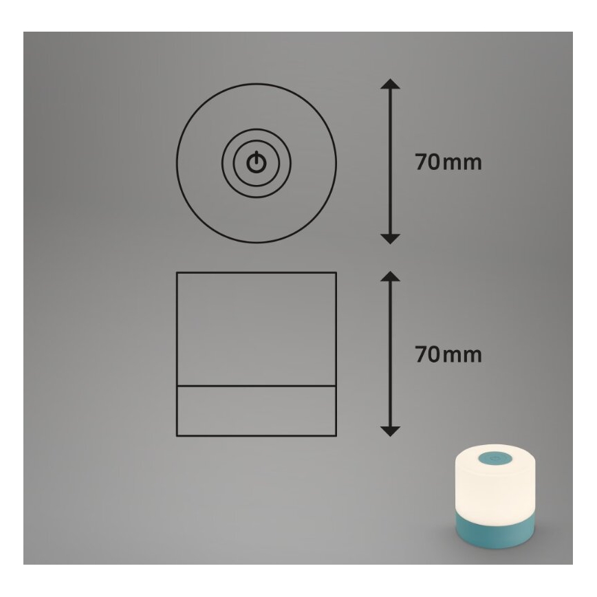 Briloner 7461010 - Lampe de table d'extérieur à intensité variable rechargeable LED/2W/5V IP44 1200 mAh bleu