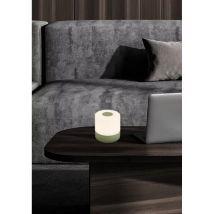 Briloner 7461019 - Lampe de table d'extérieur à intensité variable et rechargeable LED/2W/5V IP44 vert