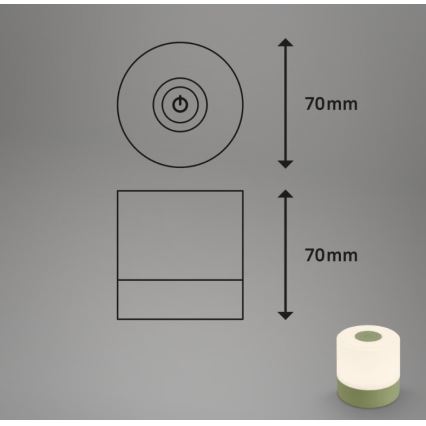 Briloner 7461019 - Lampe de table d'extérieur à intensité variable et rechargeable LED/2W/5V IP44 vert