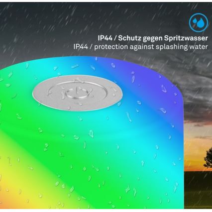 Briloner 7462014 - Aufladbare Outdoor-Tischleuchte (LED RGB) LED/1,5W/5V IP44 matt Chrom
