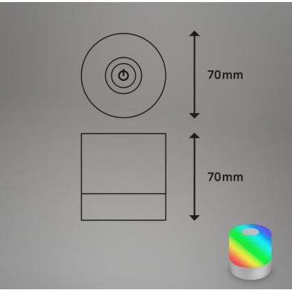 Briloner 7462014 - Lampe de table extérieure RGB rechargeable LED/1,5W/5V IP44 chrome mat