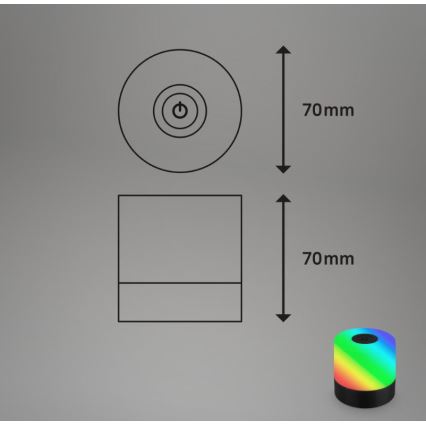 Briloner 7462015 - LED RGB Ricaricabile per esterni lampada da tavolo LED/1,5W/5V IP44 nero