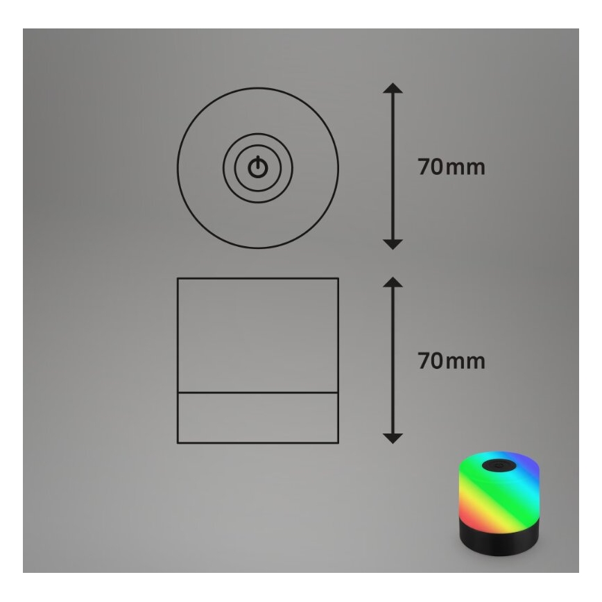 Briloner 7462015 - LED RGB Ricaricabile per esterni lampada da tavolo LED/1,5W/5V IP44 nero
