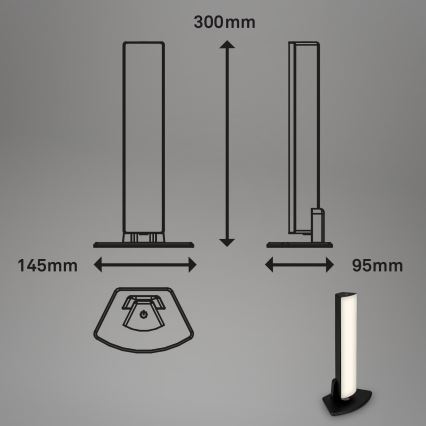 Briloner 7474-015 - Lampada da tavolo a LED Dimmerabile touch ricaricabile per esterni 2in1 LED/7W/5V 2x2200 mAh USB 3000K IP44 nero