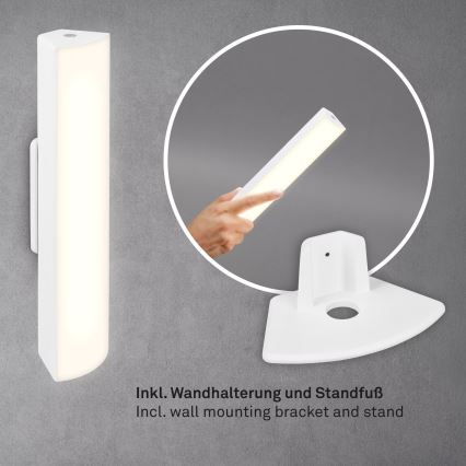 Briloner 7474-016 - Lampe de table d'extérieur tactile à intensité variable et rechargeable LED 2en1 LED/7W/5V 2200 mAh USB 3000K IP44 blanc