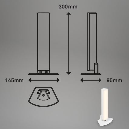 Briloner 7474-016 - Lampe de table d'extérieur tactile à intensité variable et rechargeable LED 2en1 LED/7W/5V 2200 mAh USB 3000K IP44 blanc