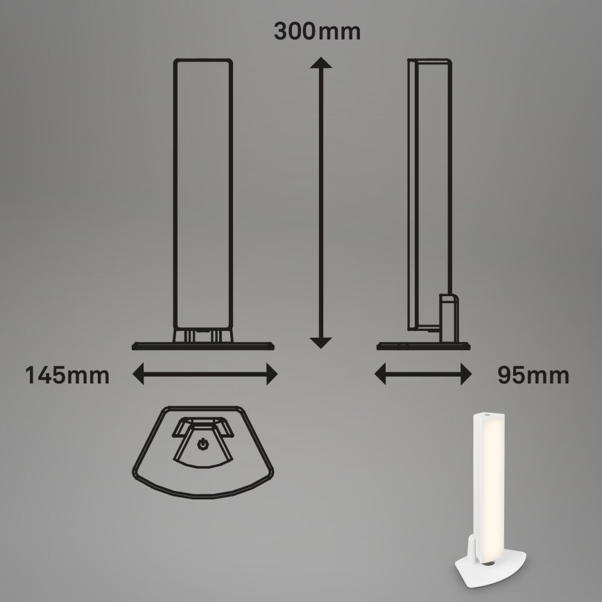 Briloner 7474-016 - Lampe de table d'extérieur tactile à intensité variable et rechargeable LED 2en1 LED/7W/5V 2200 mAh USB 3000K IP44 blanc
