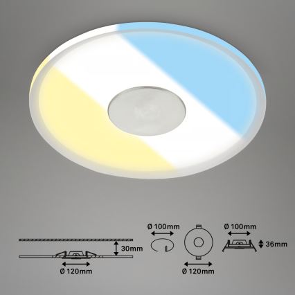 Briloner 7480019 - LED-Einbauleuchte für Badezimmer LED/6W/230V 3000/4000/6500K IP44 weiß