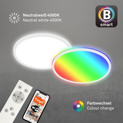 Briloner 7494016 - Lampada da soffitto dimmerabile LED RGBW SMART LED/22W/230V 4000K Ø 42 cm Wi-Fi Tuya + telecomando
