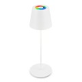 Briloner 7510016 - Lampada da tavolo ricaricabile da esterno dimmerabile LED RGBW CALIDA LED/2,5W/5V IP44 1200 mAh bianca