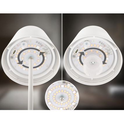 Briloner 7510016 - LED RGBW dimmbare wiederaufladbare Außen-Tischlampe CALIDA LED/2,5W/5V IP44 1200 mAh weiß