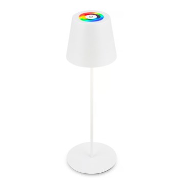 Briloner 7510016 - LED RGBW dimmbare wiederaufladbare Außen-Tischlampe CALIDA LED/2,5W/5V IP44 1200 mAh weiß