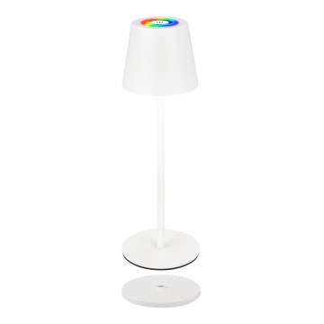 Briloner 7517016 - CILANO LED RGBW dimmbare, wiederaufladbare Outdoor-Tischleuchte, LED/3W/5V, IP44, 2000 mAh, weiß