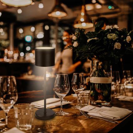 Briloner 7521015 - Lampada da tavolo LED ricaricabile dimmerabile per esterni SIGO LED/2,5W/5V IP44 2600 mAh nera