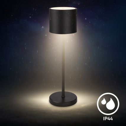 Briloner 7521015 - Lampe de table d'extérieur rechargeable à LED dimmable SIGO LED/2,5W/5V IP44 2600 mAh noire