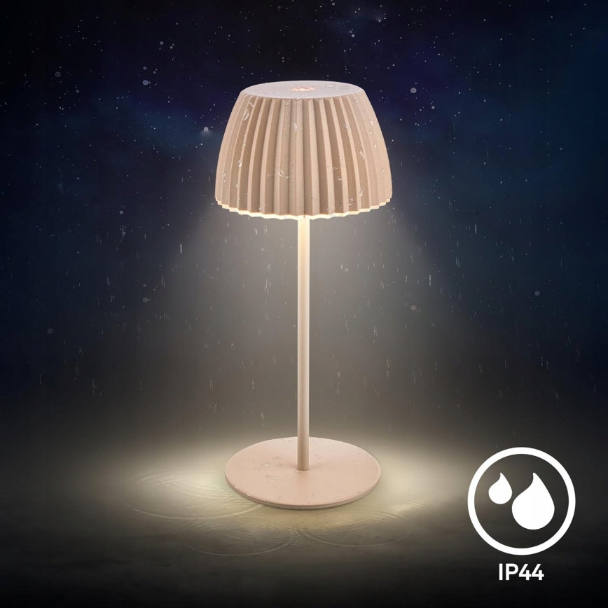 Briloner 7552-011 - LED dimmerabile, ricaricabile, con controllo a sfioramento, lampada da tavolo per esterni MINI LED/1,5W/5V IP44 1800 mAh beige