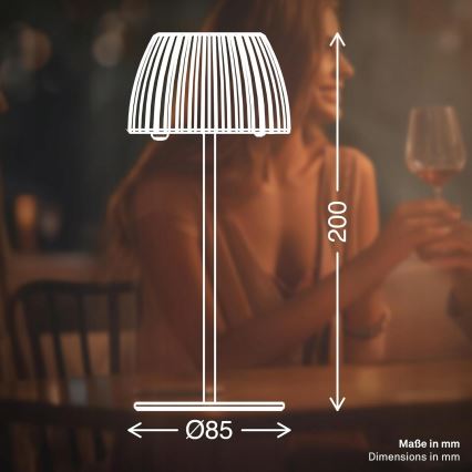 Briloner 7552-011 - Dimmbare, wiederaufladbare Touch-LED-Tischlampe für den Außenbereich MINI LED/1,5W/5V IP44 1800 mAh beige