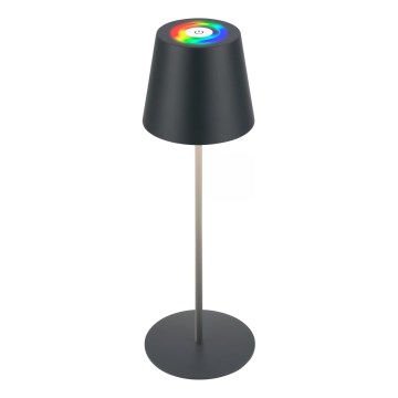 Briloner 7559015 - LED RGB dimmbare, wiederaufladbare Tischleuchte für den Außenbereich COLORIS LED/3,5 W/5 V IP44 2000 mAh anthrazit Wi-Fi Tuya