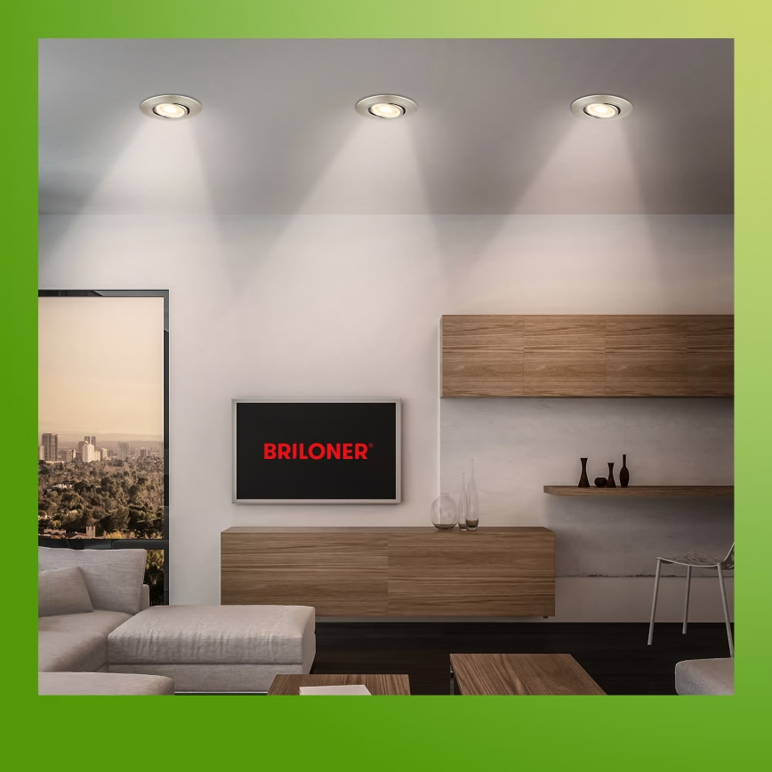 Briloner 7586032 - Set da 3 faretti da incasso per bagno KLIRA, LED 4,9W, 230V, 2500/3000/4000K, IP23, finitura cromo opaco