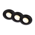 Briloner 7586035 - 3er-Set LED-Badeinbauleuchte KLIRA 1xLED/4,9W/230V 2500/3000/4000K IP23 schwarz