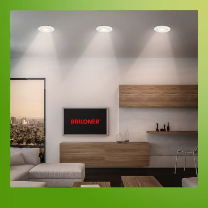 Briloner 7586036 - 3er-Set LED-Badezimmer-Einbauleuchte KLIRA 1xLED/4,9W/230V 2500/3000/4000K IP23 weiß