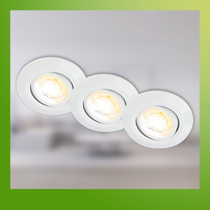 Briloner 7586036 - Lot de 3 spots LED encastrés pour salle de bains KLIRA 1xLED/4,9W/230V 2500/3000/4000K IP23 blanc