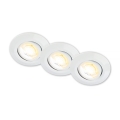 Briloner 7586036 - LOT DE 3 luminaires encastrés LED pour salle de bains KLIRA LED/4,9W/230V 2500/3000/4000K IP23 blanc