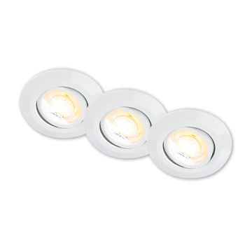 Briloner 7586036 - LOT DE 3 luminaires encastrés LED pour salle de bains KLIRA LED/4,9W/230V 2500/3000/4000K IP23 blanc